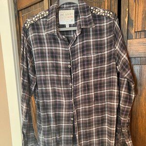 Joes Jeans "The Shirt" shoulder studded flannel
